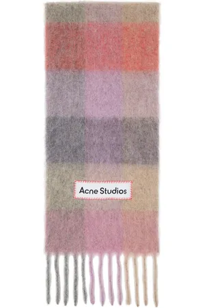 Acne Studios Écharpe multicolore en mohair à carreaux