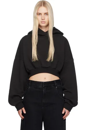 Entire Studios Pull à capuche écourté épais noir