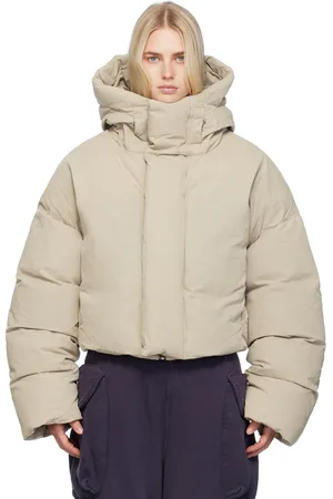 Entire Studios Blouson matelassé gris rembourré en duvet à capuche