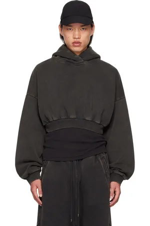 Entire Studios Pull à capuche écourté épais noir