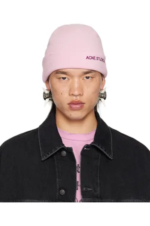 Acne Studios Bonnet rose à logo brodé
