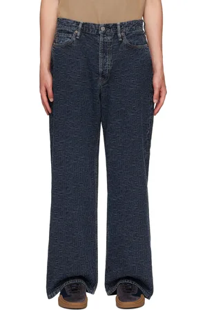 Acne Studios Jean bleu à texte gaufré