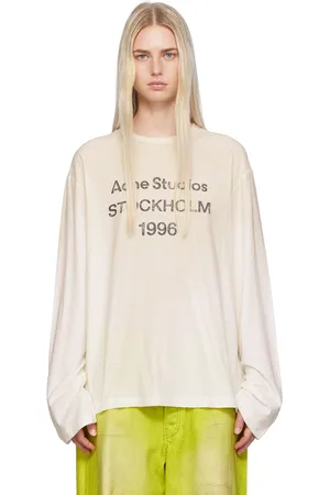 Acne Studios T-shirt à manches longues décontracté blanc cassé