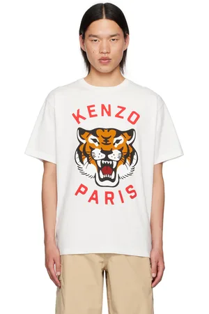 Kenzo T-shirt blanc à image de tigre