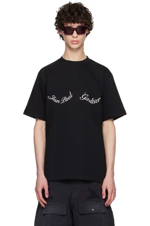 Jean Paul Gaultier T-shirt surdimensionné noir à logo modifié - Fashion Fiction