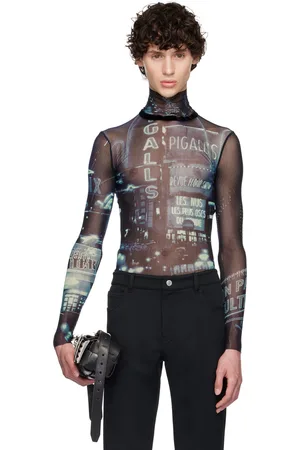 Jean Paul Gaultier Col roulé bleu marine à motif Pigalle - Fashion Fiction