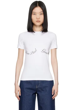 Jean Paul Gaultier T-shirt blanc à logo modifié - Fashion Fiction