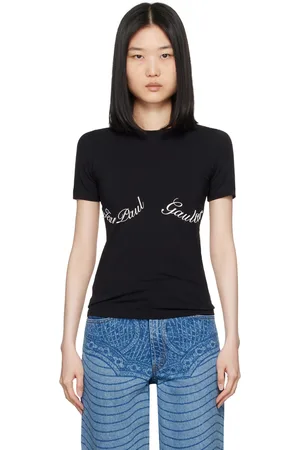 Jean Paul Gaultier T-shirt noir à logo modifié - Fashion Fiction