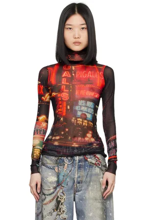 Jean Paul Gaultier Col roulé rouge à motif Pigalle - Fashion Fiction