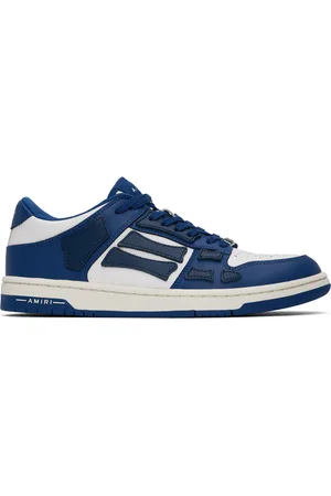 AMIRI Baskets basses bleu et blanc à appliqués Skel Top