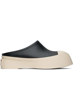 Marni Chaussures à enfiler de style sabot noires en cuir à semelle Pablo