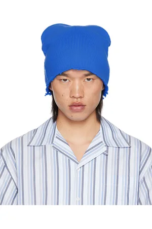 Marni Bonnet bleu à logo en mohair