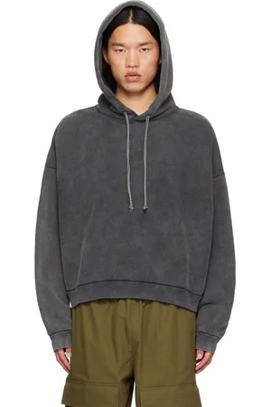 Acne Studios Pull à capuche gris à écusson à logo