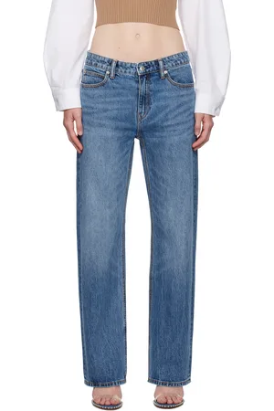 Alexander Wang Jean bleu à empiècement de style culotte à logos
