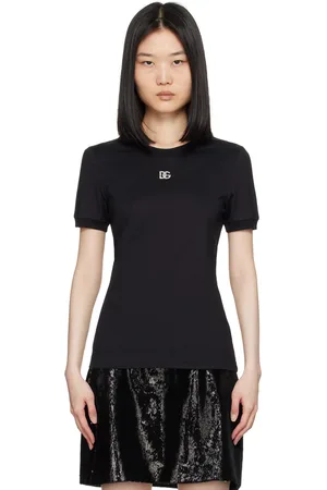 Dolce & Gabbana T-shirt noir à logo DG à ornements facettés