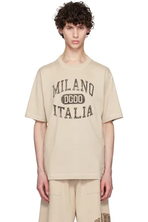 Dolce & Gabbana T-shirt beige à logo modifié imprimé