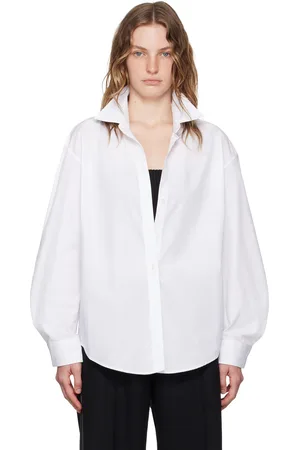 Alexander Wang Chemise blanche à empiècement de style débardeur écourté noir