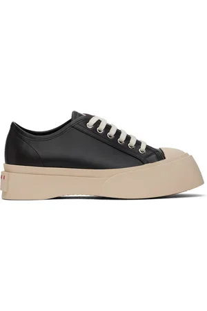 Marni Baskets noires en cuir nappa à laçage et à semelle Pablo