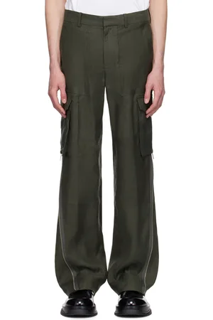 Helmut Lang Pantalon cargo kaki à panneaux d