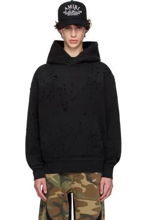 AMIRI Pull à capuche noir à effet usé Shotgun et à monogramme - Core