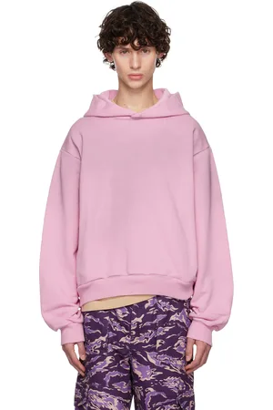 Acne Studios Pull à capuche rose à logo imprimé