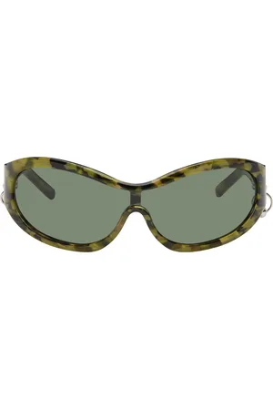 Justine Clenquet Lunettes de soleil Jenny kaki à motif camouflage exclusives à SSENSE
