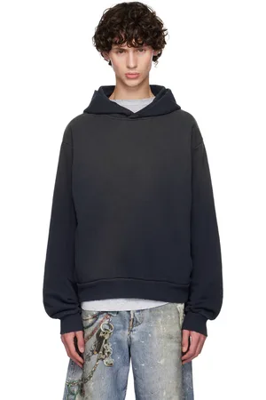 Acne Studios Pull à capuche noir à logo imprimé