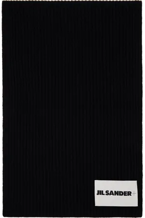Jil Sander Écharpe noire en laine