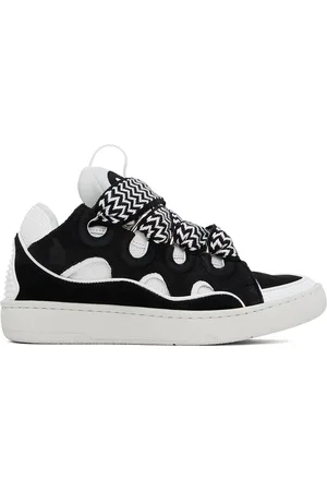 Lanvin Baskets Curb noir et blanc en cuir