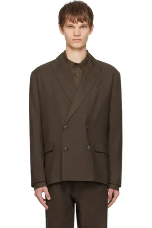 COMMAS Veston brun à double boutonnage