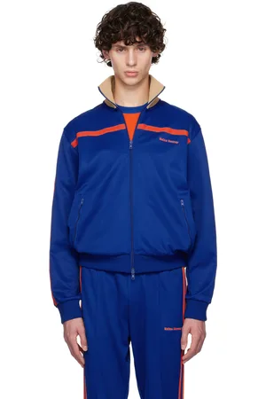WALES BONNER Blouson de survêtement bleu à col droit édition adidas Originals