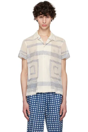 BODE Chemise blanc cassé à motif géométrique