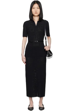 Givenchy Robe midi noire à ferrures Voyou