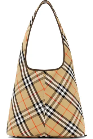 Burberry Grand sac à bandoulière beige à carreaux