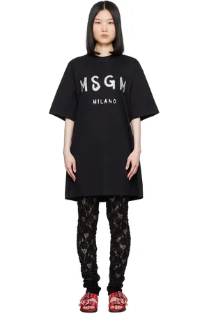 Msgm Robe courte noire à logo modifié