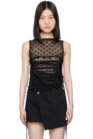 KSUBI Débardeur noir à motif à logos