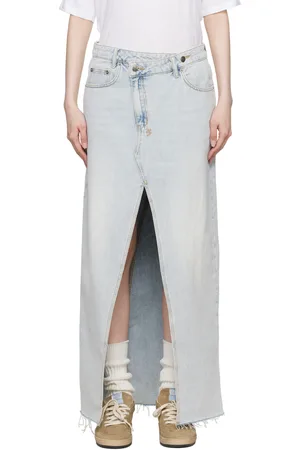 KSUBI Jupe longue décontractée Skyfall bleue en denim