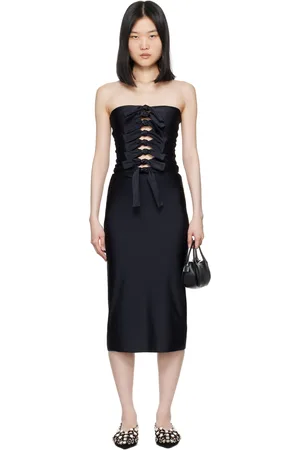 COPERNI Robe midi Gala noire à nœuds