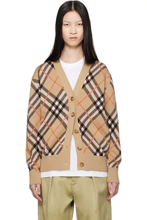 Burberry Cardigan beige à carreaux