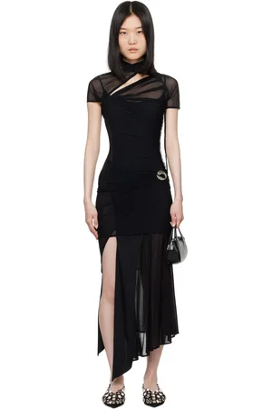 COPERNI Robe courte asymétrique drapée noire