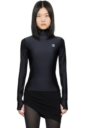 COPERNI T-shirt à manches longues ajusté noir à col montant