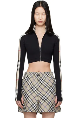Burberry Col roulé noir à motif à carreaux