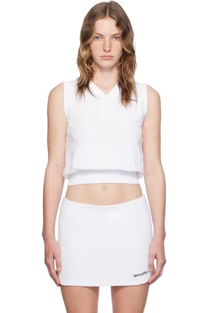 Sporty & Rich Gilet blanc à logo brodé