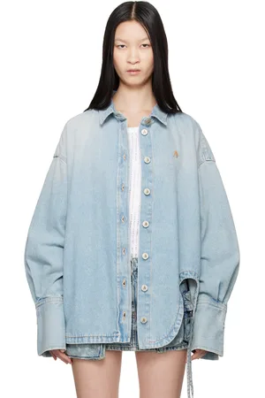 The Attico Chemise surdimensionnée bleue en denim