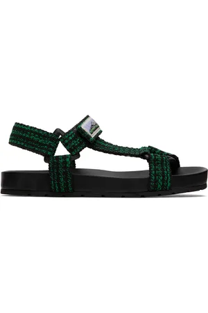 Bottega Veneta Sandales Trip noir et vert