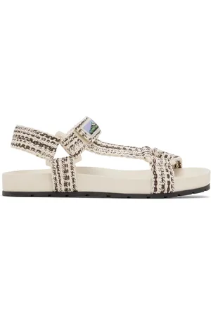 Bottega Veneta Sandales Trip blanc cassé et brun