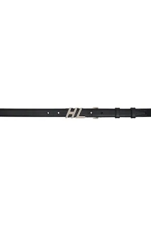 Helmut Lang Ceinture noire en cuir à ferrure à logo