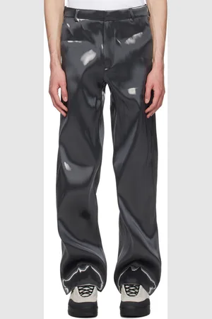 HELIOT EMIL Pantalon gris en sergé lustré à effet métallisé