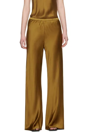 Silk Laundry Pantalon de détente coupé sur le biais brun clair