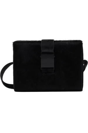HELIOT EMIL Sac rigide Solely noir en cuir de veau avec poils